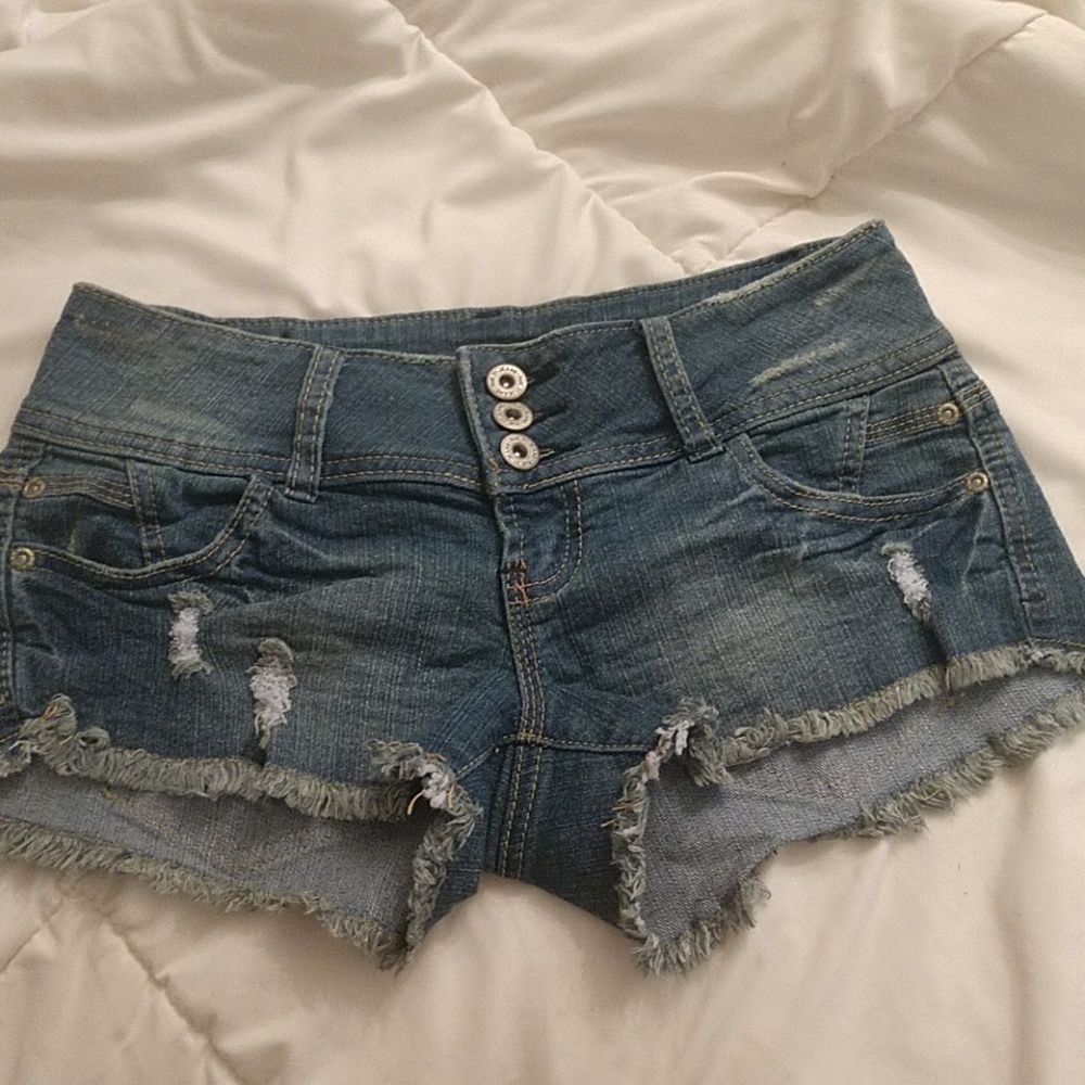 Rue 21 Mini Denim Short, Distressed, Size 1/2